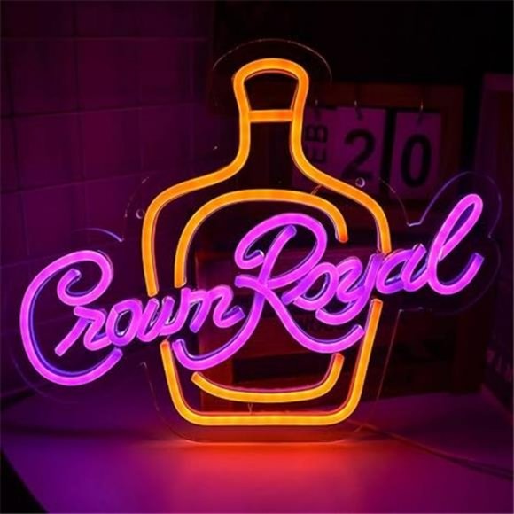 Crown Royal Brand New Neon LED Wall Sign Room/Bar Decoration - Picture 7 of 7